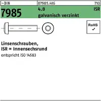 Lemvigh-Muller Linsenschraube DIN 7985 m.Innensechsrund M 4 x 20 -T20 4.8 galvanisch verzinkt