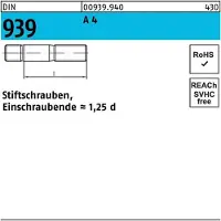 F. REYHER Nchfg. GmbH & Co. KG DIN 939 Stiftschraube M12x40 Edelstahl A4 blank