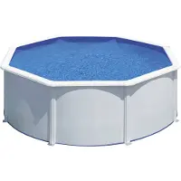 Gre Runder Stahlwandpool in Weiß KIT300ECO – Ø 300 x 120 cm, Komplettset
