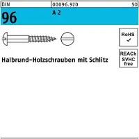 Hörger & Geßler Holzschraube DIN 96 Halbrundkopf Schlitz 6 x 60 A 2