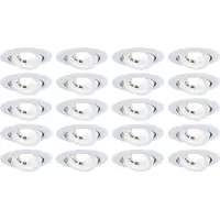 Paulmann LED-Einbauleuchte, weiß, Ø 8 cm, 4,8 W, 20er-Set, weiß / opal, für Wohn- / Esszimmer, Kunststoff, Modern