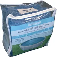Interline Sommerabdeckung Oval 9,75 x 4,90 m, Poolabdeckung, Überirdischer Pool, Eingebauter Pool, Oval, Blau, 0,18 mm, 4900 mm