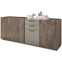 Furn.Design Sideboard "Piano" in Eiche und grau Kommode mit Soft-Close 200 x 80 cm