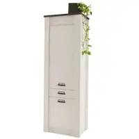 Furn.Design Küche Hochschrank "Stove" in weiß Pinie Küchenschrank hoch mit Soft-Close 62 x 201 cm