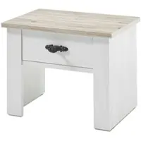 Furn.Design Nachttisch Pinie weiß, Oslo Pinie Landhaus, Nachtkommode, 58 x 45 cm | Gr.: onesize