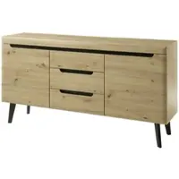 Furn.Design Sideboard Artisan Eiche schwarz, Kommode skandinavisch, 160 x 83 cm | Gr.: onesize