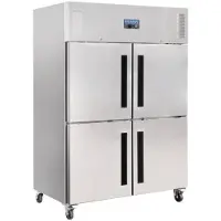 Polar Serie G Kühlschrank Edelstahl mit geteilten Türen 1200L