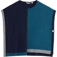 White Stuff Ash Knitted Step Hem Poncho Teal Multi Größe: S | Ponchos Outlet | Damen | Cyan