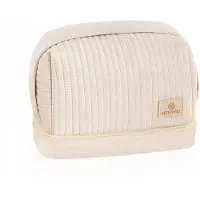 Betlewski BKP-13 beigefarbene, halbrunde Stella Kosmetiktasche