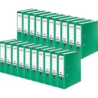 Falken Recycolor Ordner, DIN A4, Rückenbreite 80 mm, 20 Stück, grün