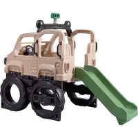 Step2 Safari Truck Climber Klettergerüst mit Rutsche | Klettergerät aus Kunststoff für den Garten | Spielzeug für Kinder in form eines Autos