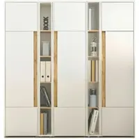 Furn.Design Aktenschrank Set 5-teilig weiß matt, Eiche 190 cm, Kombination mit 25 Fächern | Gr.: onesize