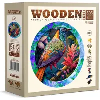 Wooden City : Holzpuzzle, bunter Vogel, 505 Teile