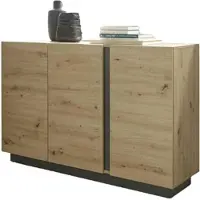 Furn.Design Sideboard Eiche Artisan, Graphit grau 138 cm, Kommode mit Soft-Close | Gr.: onesize