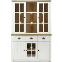 Furn.Design Buffetschrank "Seyne" in weiß Pinie und Eiche hell Landhaus Buffet 130 x 198 cm