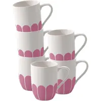 Villeroy & Boch Becher "Henkelbecher Fleur Couleur 290 ml 6er Set", pink (cassis), 6 tlg., Porzellan, Trinkgefäße, Becher