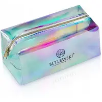 Betlewski BKP-03 silberne rechteckige Hologramm-Kosmetiktasche
