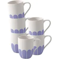 Villeroy & Boch Becher "Henkelbecher Fleur Couleur 290 ml 6er Set", blau (bleu), 6 tlg., Porzellan, Trinkgefäße, Becher