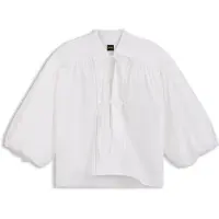 BOSS für Damen. 50552766 Bluse Bales weiß (S), Lässig, Polyester, Kurzarm