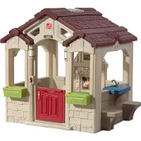 Step2 Charming Cottage Spielhaus | Kunststoff Spielhaus für Kinder mit Küche, Kamin, Picknickplatz, Klingel und Zubehör