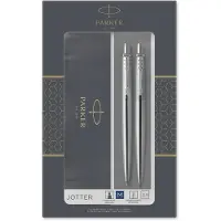 Parker - Jotter Duo-Geschenkset mit Kugelschreiber und Druckbleistift - Edelstahl mit Chromzierteilen