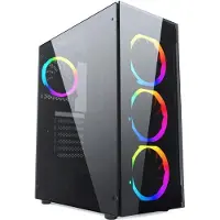 Gembird CCC-FC-1500RGB Computer-Gehäuse Midi Tower Schwarz Transparent