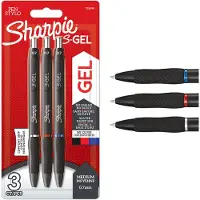 Sharpie - S-Gel Gelstifte - Schwarz, Blau & Rot - Mittlere Spitze (0,7 mm)