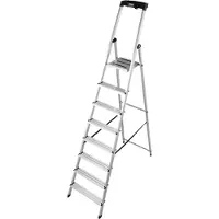 Krause 126368 Stufen-Stehleiter Safety Alu-Leiter. 8 Stufen