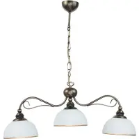 Licht-Erlebnisse Hängeleuchte Metall Glas elegant Braun antik 3-flammig Jugendstil E27 Hängelampe Esszimmer Wohnzimmer