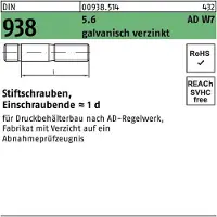 F. REYHER Nchfg. GmbH & Co. KG Stiftschraube DIN 938 M 20 x 40 5.6 galvanisch verzinkt