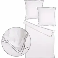 TRAUMSCHLAF Uni Bettwäsche White Collection Portofino Kissenbezug einzeln 70x90 cm dark-grey