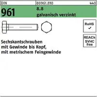 FAST-X Sechskantschraube DIN 961 VG M 14 x1,5 x 35 8.8 galvanisch verzinkt