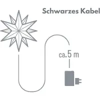 Novaliv Weihnachtsstern Dekostern | 55cm ROT | Innen und Aussen |für Glühbirne E14 Gewinde mit Schuko Stecker | Weihnachtsdeko Stern beleuchtet