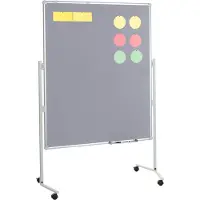 MAUL Moderationstafel Pro, Textil/Textil grau + Moderationskarten-Set mit 360 Karten und 200 Pin-Nadeln