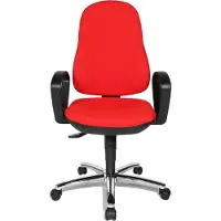 Topstar Bürostuhl Syncro Steel, 8929 G21 Stoff rot, Gestell chrom