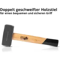Stahlwerk Fäustel 2er Set 1000g Plattenhammer aus Carbon-Stahl Vorschlaghammer