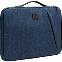 Exacompta Laptophülle Business, für Laptops 13-14'', gepolstert, Griff & Reißverschlussfach, B 370 x T 25 x H 280 mm, Post-Consumer-Polyester, blau