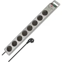 Brennenstuhl Super-Solid Steckdosenleiste 8-fach (silber, 2,5 Meter)