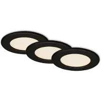 Briloner LED Einbauleuchte Ultraflach 3er Set 3000K 6W IP44 schwarz Ø11,5cm