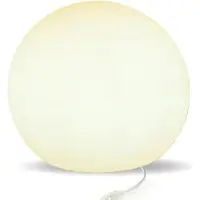 Licht-Erlebnisse Tischleuchte groß Ø 50 cm H: 44 inkl. LED E27 2700 K warmweiß Kabel Schalter rund Weiß Kugellampe Wohnzimmer Tischlampe Schlafzimmer