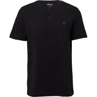 s.Oliver T-Shirt , Herren, Gr. XL, schwarz, Jersey, Obermaterial: 100% Baumwolle, unifarben, regular fit taillenbedeckt, Rundhals, Shirts T-Shirt, mit Logo Print