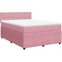 vidaXL Boxspringbett mit Matratze Rosa 160x200 cm Samt