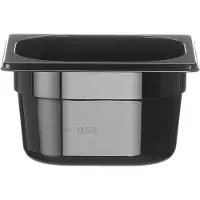 Hendi Gastronorm Behälter 1/6, 176x162x100 mm, schwarz