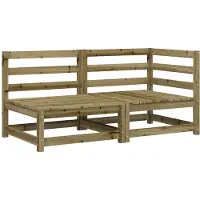 vidaXL Gartensofa 2-Sitzer Kiefernholz Imprägniert