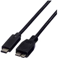 Roline USB 3.2 Gen 1 Kabel, C-Micro B, ST/ST, schwarz, 1 m
