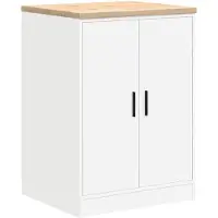 vidaXL Garagen-Aufbewahrungsschrank Weiß 60x51x85 cm Massivholz Kiefer