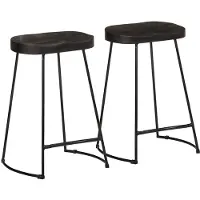 vidaXL Barhocker 2 Stk. Schwarz 45x40x62 cm Mango Massivholz