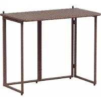 vidaXL Gartentisch Klappbar Braun 90x51x75 cm Poly Rattan