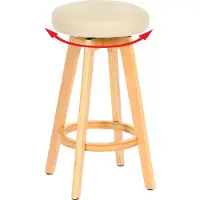 Mendler Barhocker Boras, Barstuhl Tresenhocker, Holz Kunstleder drehbar creme, helle Beine