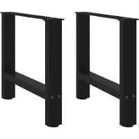 vidaXL Couchtischbeine Schwarz 2 Stk. 50x(42-43) cm Stahl